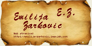 Emilija Žarković vizit kartica